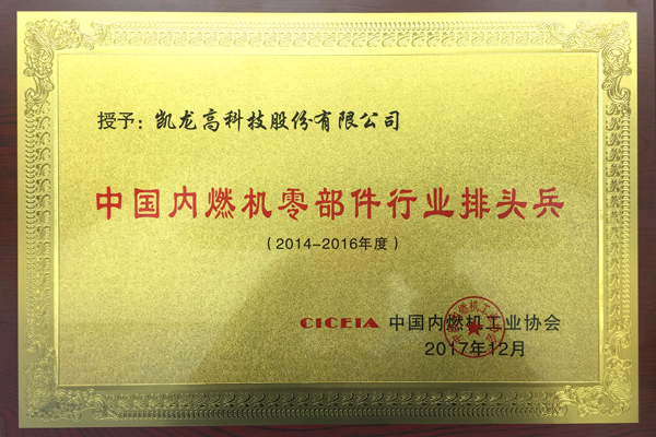 中国内燃机行业零部件排头兵企业